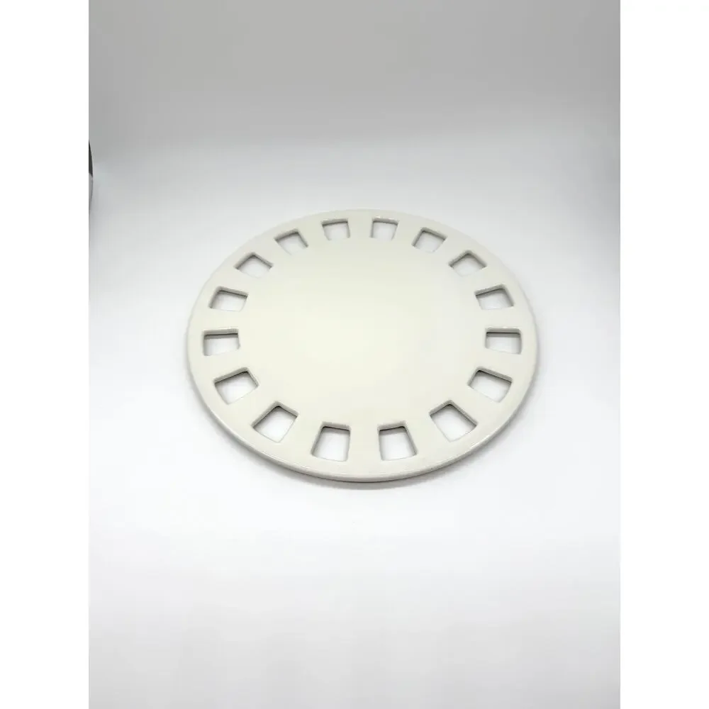 White Ceramic Deviled Egg Platter Serving Tray 12 Slot Appetizer Dish Round